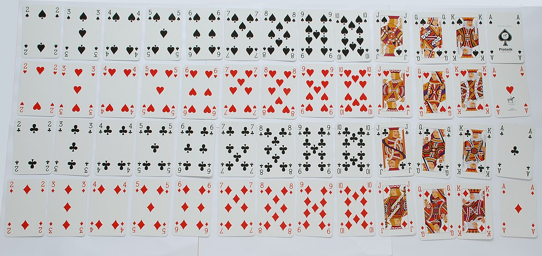 How is a standard poker deck organized?