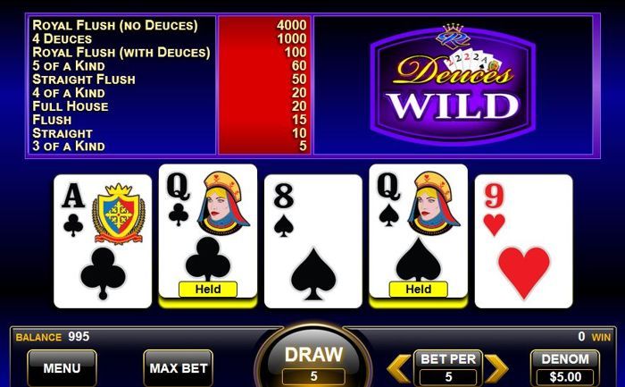 What is Deuces Wild video poker and how is it played?