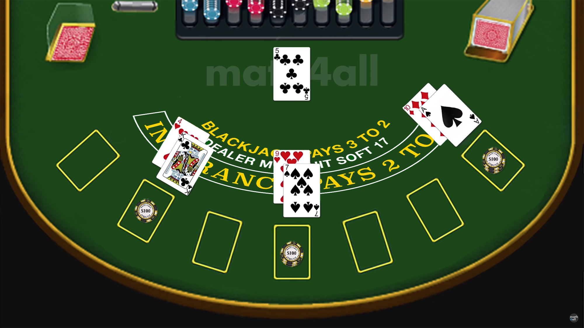 How is the dealer's hand constructed in Blackjack?