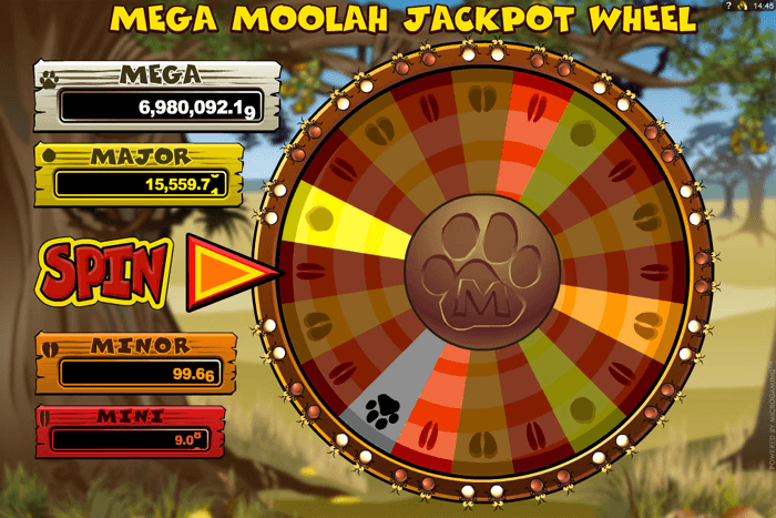 What are the different jackpots in Mega Moolah?