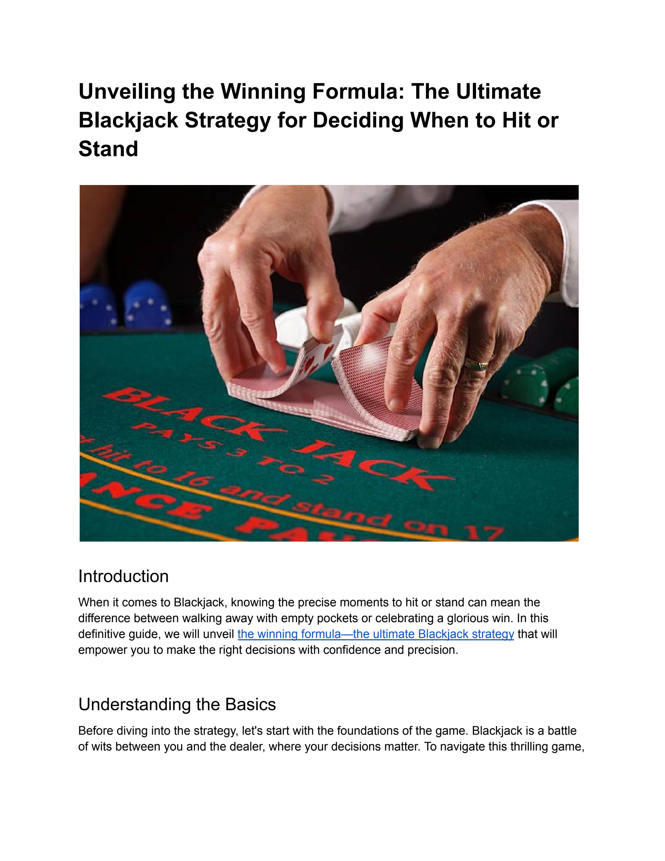 Hit or Stand: The Ultimate Blackjack Dilemma